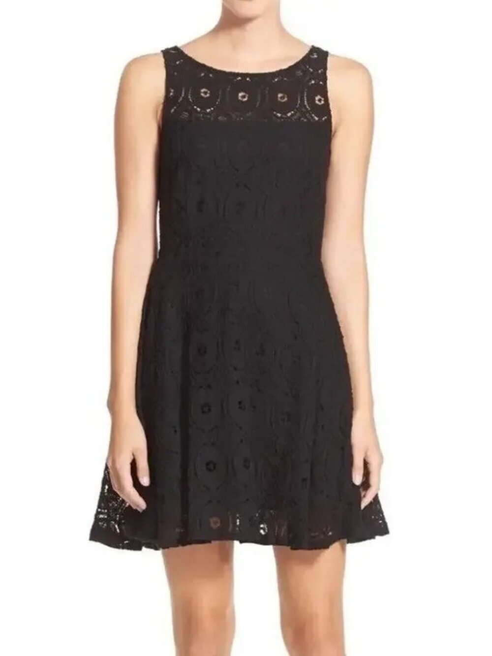 BB Dakota Renley Dress Women XS Black Lace Fit Flare